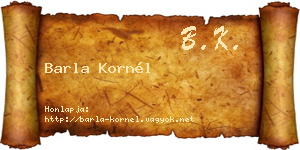 Barla Kornél névjegykártya
